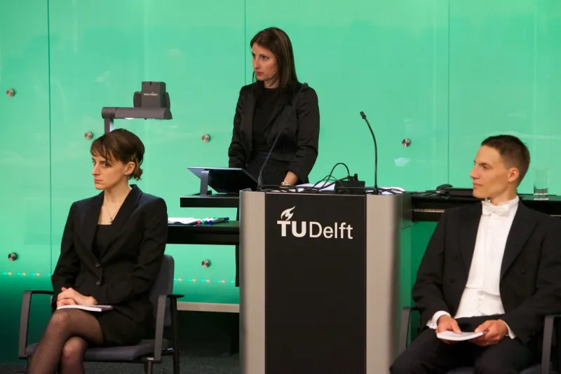 Michaela Greiler-Göritzer speaking at Delft University of Technology